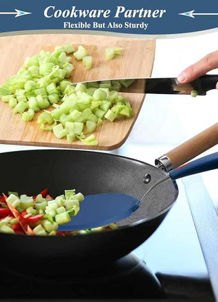 Silicone Spatula, Heat Resistant Kitchen Utensils for Non-Stick Cookware, Wide Slotted Pancake Spatulas Turner with Seamless Thin Edges for Egg, Omelette, Fish Slice (Half-Round Spatula)