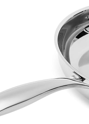 Amazon Basics 2-Piece Oven Safe, Riveted Handle Stainless Steel Induction Frying Pan Set - Silver, 8-inch & 10-inch