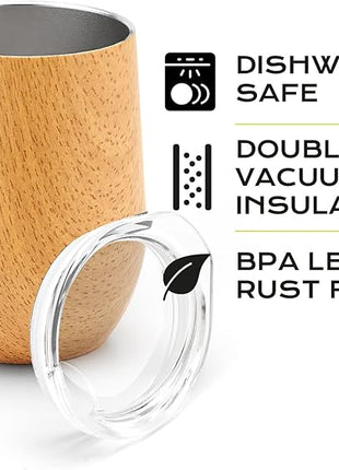 BALIBETOV 5 pcs large Yerba Mate Cup and Bombilla Kit, Includes one 12 oz Yerba Mate Gourd with Lid, Two Bombillas Mate Straw and one cleaning brush | Stainless steel | Double Walled