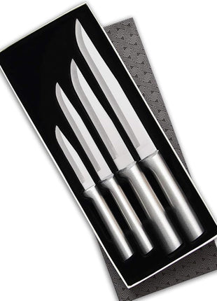 Rada Cutlery 4-Piece Wedding Register Knife Gift Set (S04), Stainless Steel Hollow Ground Blades, Made in USA, Silver Handles