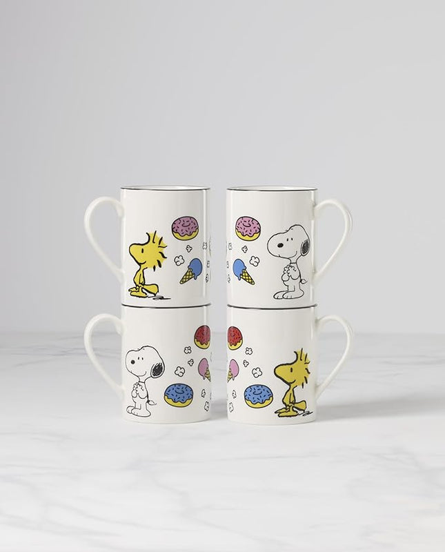 Lenox 897580 Chef Snoopy Mugs, Set Of 4