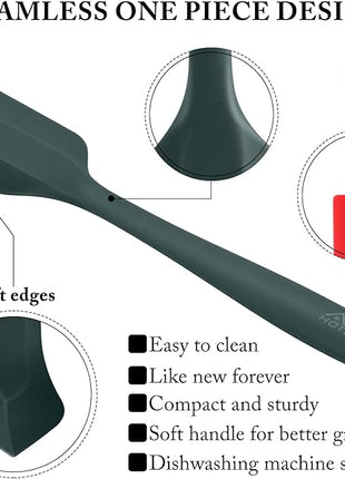 HOTEC Heat Resistant 600℉ BPA-Free Silicone Rubber Spatula Set for Baking, Cooking, and Mixing Non Stick Dishwasher Safe, Neutral Set of 5