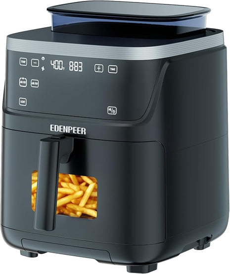 12-IN-1 Large Air Fryer, Non Toxic Steam Air Fryers with Superior Airflow, Self-Cleaning Smart Digital Air Fryer, Air Fry, Roast, Reheat, Dehydrate, Air Crisp Technology with 420F, 7.5 QT