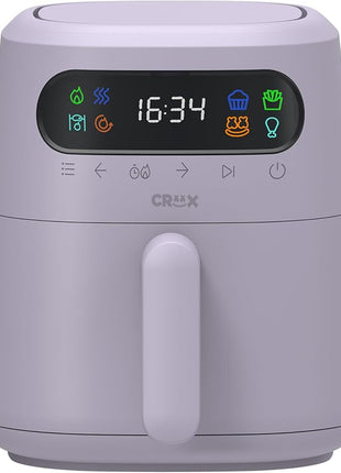 CRUX x Marshmello 3.0 QT Digital Air Fryer with TurboCrisp Technology, Touch Screen Temperature Control, Timer and Auto Shut-off, Fully Programmable, Silicone Cupcake Molds Included, Lavender