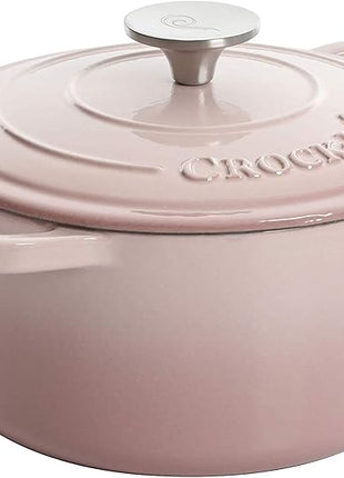 Crock-Pot Artisan Round Enameled Cast Iron Dutch Oven, 5-Quart, Blush Pink