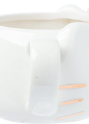 Silver Buffalo Sanrio Hello Kitty Light Pink Bow and Rose Gold Ceramic 3D Sculpted Mug, 20 Ounces