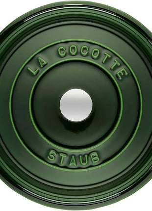 STAUB Cast Iron Roaster/Cocotte, Round, 28 cm, 6.7 L, Basil/Green