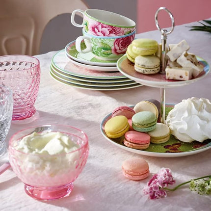 Villeroy & Boch Boston Coloured Dessert Bowl, 430 ml, Crystal Glass, Transparent/Pink, 11.4 x 11.4 x 8.1 cm