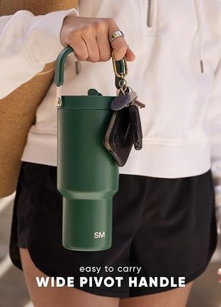 Simple Modern Trek Pivot | 30oz Flip Straw Tumbler with Handle | Water Bottle & Boot | Interchangeable Straw & Chug Lids | Insulated Stainless Steel Jug | Gym Sports Outdoors | Ice Gray