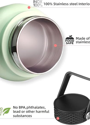 BJPKPK Insulated Water Bottles with Straw Lid, 27oz Stainless Steel Water Bottle with 3 Lids, Leak Proof BPA Free Metal Thermo, Mugs, Tumblers, Keep Cold Hot - White Birch