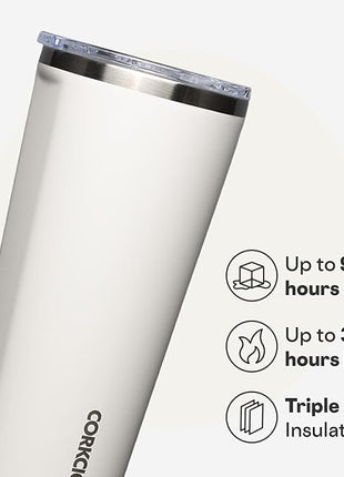 Corkcicle Classic Tumbler - Keeps Drinks Cold for 9 Hours & Hot for 3 - Triple-Insulated Stainless Steel - Holiday Tumbler Gift - 24 oz - Dune