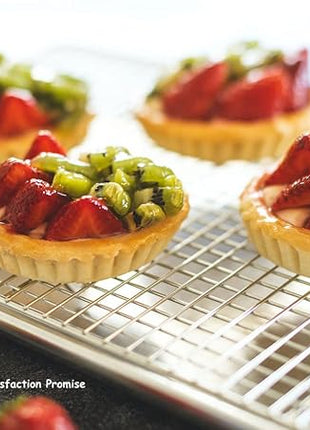 KITCHENATICS Small Quarter Sheet Cooling Rack for Cooking & Baking, Oven Safe Stainless Steel Rack, Baking Rack for Oven Cooking, Heavy Duty Cookie Cooling Rack fits Quarter Sheet Pan, 8.5" x12" IN