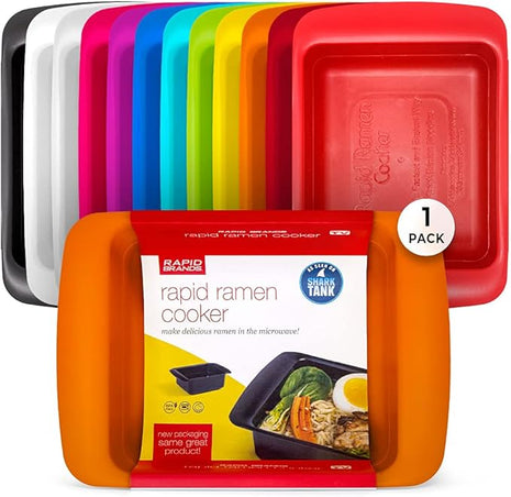 Rapid Ramen Cooker | Microwavable Cookware for Instant Ramen | BPA Free and Dishwasher Safe | Perfect for Dorm, Small Kitchen or Office | Orange, 1-Pack
