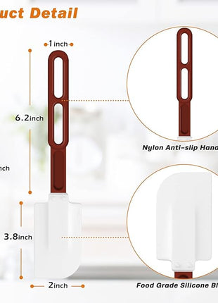 High-Temp Silicone Spatulas, 10'' Commercial Spatula 500°F Heat-Resistant Non-Stick Silicone Scraper, Set of 2 (10-Inch, NSF)