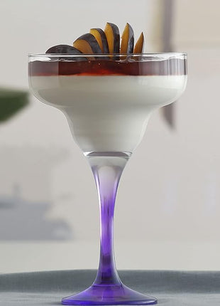 LAV Lead-Free Glass - Colorful Margarita Glasses Set of 6-10.25 oz - Assorted Colors Drinkware, Frozen Daiquiri, Paloma, Cocktails, Cosmopolitan, Dessert, Drinks, Mocktails - Housewarming Gifts