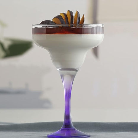 LAV Lead-Free Glass - Colorful Margarita Glasses Set of 6-10.25 oz - Assorted Colors Drinkware, Frozen Daiquiri, Paloma, Cocktails, Cosmopolitan, Dessert, Drinks, Mocktails - Housewarming Gifts