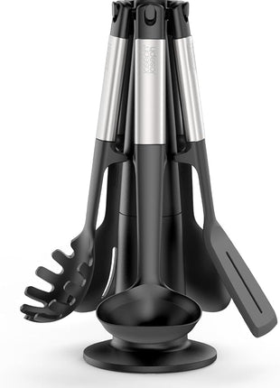 Joseph Joseph Elevate 5-piece Silicone Kitchen Utensils Carousel, BPA Free, Heat Resistant Non Stick Utensil Set, Weighted Stainless Steel Handles