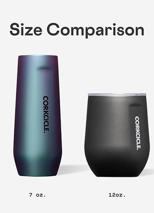 Corkcicle Stemless Wine Tumbler - Keeps Drinks Cold for 6 Hours - Triple-Insulated Stainless Steel - Non-Slip Base - Summer Drinkware Gift - Keeps Drinks Ice Cold - 12 oz - Gloss Powder Blue