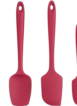 U-Taste Silicone Spatula Set with 600 Degrees Fahrenheit Heat Resistant (Red)
