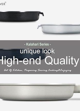 COOKLOVER Nonstick Ceramic Fry Pan, Non-Toxic, PTFE&PFOA Free, Induction Compatible Egg Skillet Frying Pan with Heat Resistant Handle, 9.5 Inch – Cream White