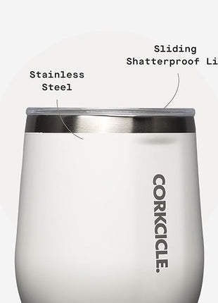 Corkcicle Stemless Wine Tumbler - Keeps Drinks Cold for 6 Hours - Triple-Insulated Stainless Steel - Non-Slip Base - Summer Drinkware Gift - Keeps Drinks Ice Cold - 12 oz - Oat Milk