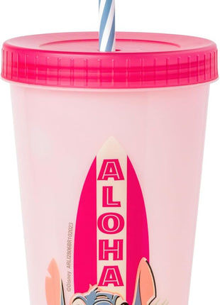 Silver Buffalo Disney Lilo and Stitch 4 Pack Color Changing Plastic Tumbler Set Featuring Stitch, 24 Ounces (Pack of 12)