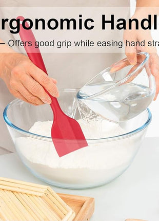 Rubber Spatula Silicone Spatulas Heat Resistant with Stainless Steel Core Spatulas for Cooking Baking Nonstick Kitchen Spatula Utensils Red Spatula Set of 4