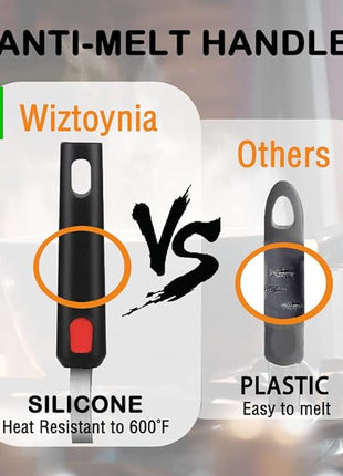 Silicone Spatula Turner Set of 4, Wiztoynia 600°F Heat Resistant Cooking Spatulas for Nonstick Cookware, BPA Free Rubber Spatula Large Kitchen Utensils Set for Egg, Pancake, Burger, Fish