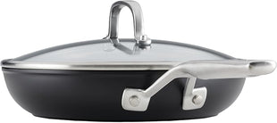 KitchenAid Hard Anodized Induction Nonstick Frying Pan Set With Tempered Lids, 4-Piece - 10 & 12 Inch – Durable, Even Heating, Oven Safe to 500°F, Dishwasher Safe, Easy-Clean