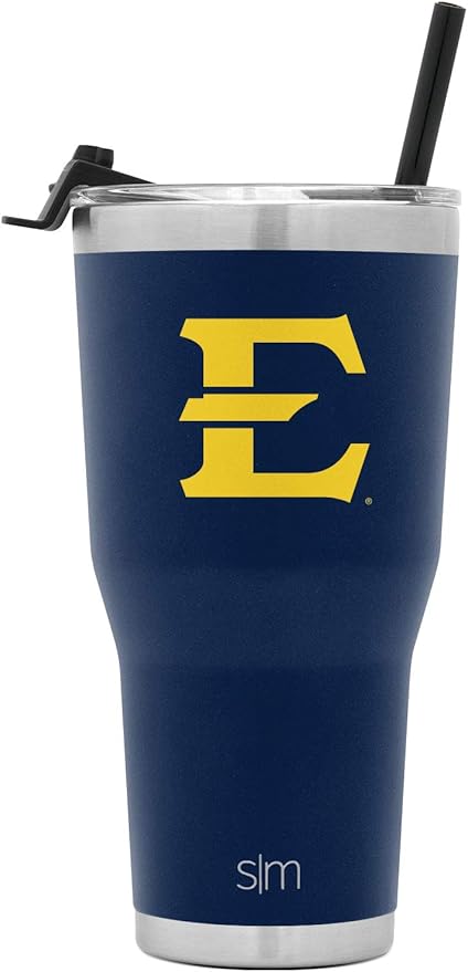 Simple Modern Officially Licensed Collegiate ETSU Buccaneers Tumbler with Straw and Flip Lid | Insulated Stainless Steel 30oz Thermos | Cruiser Collection | East Tennessee State University