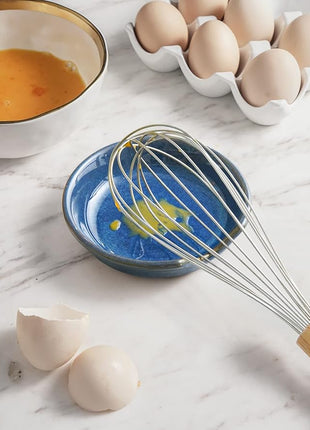 LE TAUCI Ceramic Spoon Rest for kitchen, 4.8 Inches Spoon Holder for Stove Top, Coffee Spoon Rest, Spoon Cradle, Kitchen Basics, Kitchen Accessories For Utensils, Set of 4, Ceylon blue