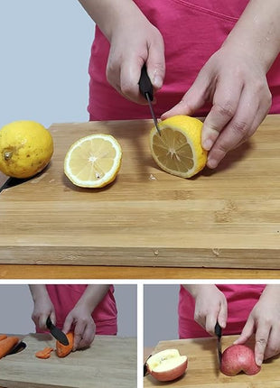 Ceramic Knife, Ceramic Knife Set with Protective Cover, Kitchen Knife Set with 4-Piece Knife and 1 Peeler, Chef's Knife Sets for Meat, Fruit, Vegetables - Black