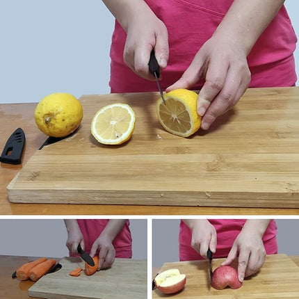 Ceramic Knife, Ceramic Knife Set with Protective Cover, Kitchen Knife Set with 4-Piece Knife and 1 Peeler, Chef's Knife Sets for Meat, Fruit, Vegetables - Black