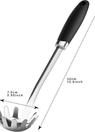 Brushed Stainless Steel Non-Slip Ergonomic Handle Pasta