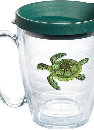 Tervis Tropical Animal Collection Made in USA Double Walled Insulated Tumbler Travel Cup Keeps Drinks Cold & Hot, 16oz Mug, Turtle