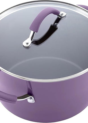Rachael Ray Cucina Nonstick Cookware Pots and Pans Set, 12 Piece, Lavender Purple