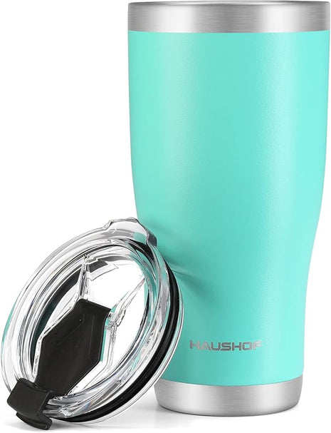 HAUSHOF 30 oz Tumbler, Stainless Steel Vacuum Insulated Coffee Tumbler Water Cup, Double Wall Travel Mug with Lid, Perfect for Hot and Cold Drinks