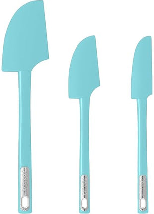 Premium Silicone Spatula Set, JXWING Flexible Heat Resistant Non-slip Handle Baking Cooking Rubber Spatulas, Aqua Sky