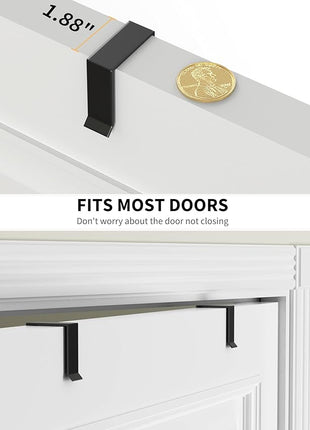 Moforoco Wood 9-Tier Over The Door Pantry Organizer, Wooden Pantry Organization and Storage, Black Hanging Basket Wall Spice Rack Seasoning Shelves, Home & Kitchen