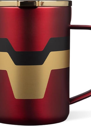 Corkcicle Classic Coffee Mug - Triple Insulated Stainless Steel for Travel - Shatter-Proof Lid - Keeps Drink Hot Over 3 Hours - Holiday Mug Gift - Great for Gifting Warmth - 16 oz - Iron Man