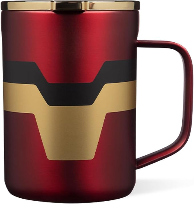 Corkcicle Classic Coffee Mug - Triple Insulated Stainless Steel for Travel - Shatter-Proof Lid - Keeps Drink Hot Over 3 Hours - Holiday Mug Gift - Great for Gifting Warmth - 16 oz - Iron Man