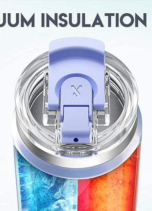 Meoky 40oz Tumbler with Handle, Stainless Steel Travel Mug with 2-in-1 Straw and Sip Lid, Vacuum Insulated Coffee Mug, 100% Leak Proof, Keeps Cold for 34 Hours or Hot for 10 Hours (Fairyland)