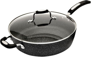Starfrit The Rock Classic 11" (28cm) Non-Stick Deep Fry Pan with Helper Handle - Durable Forged Aluminum - Oven Safe - PFOA Free - Easy to Clean