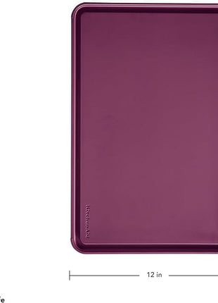KitchenAid Classic Plastic Cutting Board with Perimeter Trench and Non Slip Edges, Dishwasher Safe, 12 x 18 inch, Beetroot