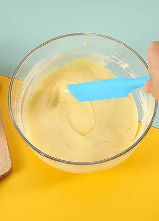 【5 Pack】Silicone Jar Spatula, Long Handle Jar Scraper Spurtle, Sourdough Spatula, Non-Stick Heat Resistant Cake Cream Spatulas Set, Small Spatulas for Kitchen Use