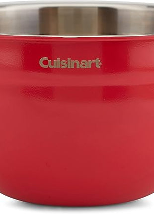 Cuisinart CTG-00-SMB Stainless Steel Mixing Bowls with Lids, Set of 3, Red