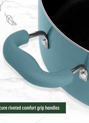 Goodful Ceramic Nonstick Pots and Pans Set, Premium Ceramic Coating Made without PFOA, PTFE or PFAS, Dishwasher Safe, 12-Piece, Turquoise