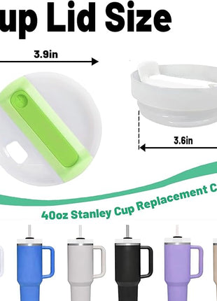 40 OZ Tumbler Lid Replacement Fit for Stanley Cup, 2 Pack Replacement Lids Fit for Stanley Travel Tumbler, Spill Proof Tumbler Covers for Stanley Cup Accessories (Opaque - Bright Lime)
