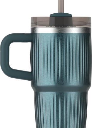 STANLEY Quencher H2.0 Tumbler with Handle and Straw 20 oz | Flowstate 3-Position Lid | Cup Holder Compatible for Travel | Insulated Stainless Steel Cup | BPA-Free | Fluted Marina Shine
