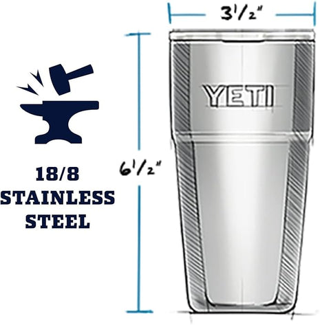 YETI Rambler Stackable Pint, Vacuum Insulated, Stainless Steel with MagSlider Lid